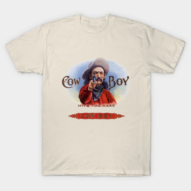 Vintage Cowboy Cigar Label Art T-Shirt by MasterpieceCafe